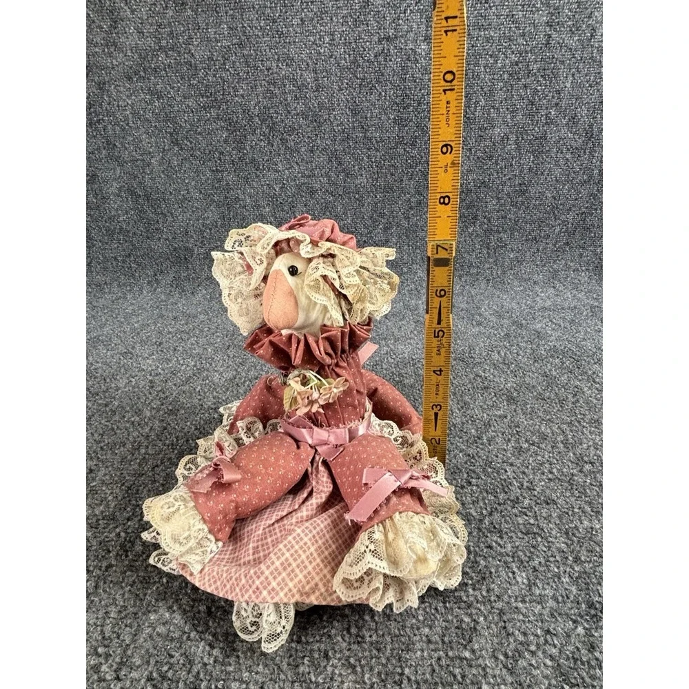 Vintage 1980's Goose  Toilet Paper Roll Cover Hand Made Dusty Pink Cottagecore